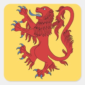 Lion Rampant Gules Square Sticker
