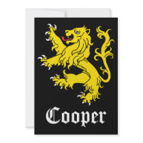 Lion Rampant Personalized Invitation