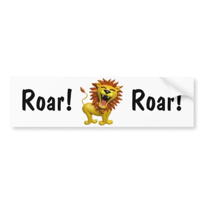Lion Roaring Bumper Stickers by AmyVangsgard