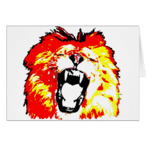 Lion Roaring Card