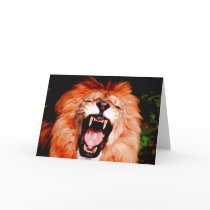 Lion Roaring Greeting Cards