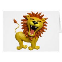 Lion Roaring Greeting Card