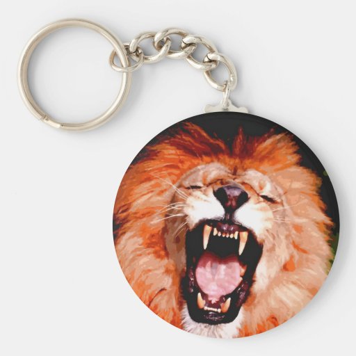Lion Roaring Keychain
