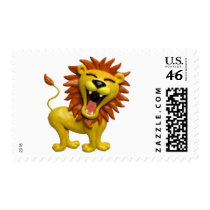 Lion Roaring Stamp