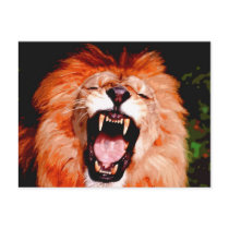 Lion Roaring Post Card