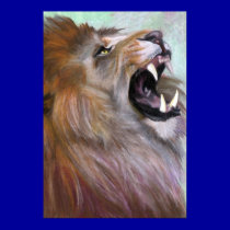 lion roaring posters