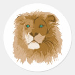 Lion Round Stickers