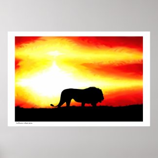 Lion Silhouette print