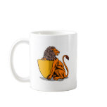 lion sitting with shield coffee mug
