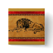 Lion Sketch Button by orglioness Lion Sketch Button