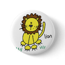Lion Stick Figure Button