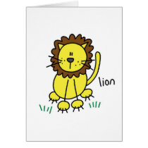 Lion Stick Figure Card