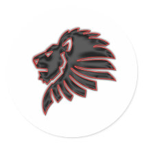 Lion Round Sticker