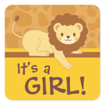 Lion sticker "It's a girl!" stickers