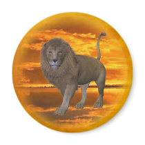 Lion Sunset Refrigerator Magnets