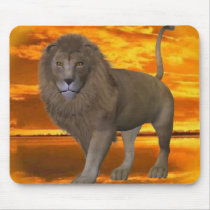 Lion Sunset Mouse Pad
