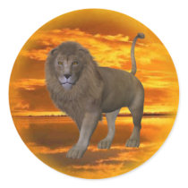 Lion Sunset Sticker