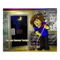 Lion Sweeps Tonight Funny Posters by Londons Times posters