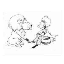 Lion & Tamer Faceoff Postcard postcards