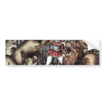 Lion Tamer In Cage With Lions Circus Poster Bumper Sticker
