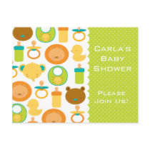 Lion & Teddy Bear Baby Shower Invitation Postcard