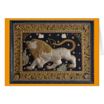 Lion Thai Tapestry - Blank Greeting Card