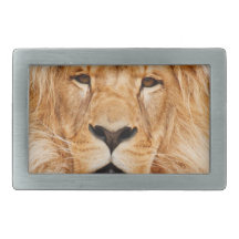 LION THE WILD RECTANGULAR BELT BUCKLE