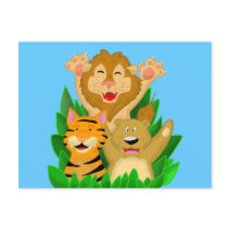 Lion Tiger and Bear Cartoon Postcard by anwarart Lion Tiger and Bear Cartoon Postcard