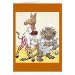 Lion Waiter Drops Dishes Greeting Card