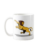 lion wild cat attacking coffee mug