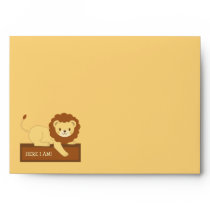 Lion yellow enveloppe envelopes