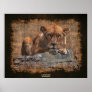 "LIONESS" African Lion Rustic-style Poster Print
