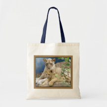 Lioness and Cub Tote Bag