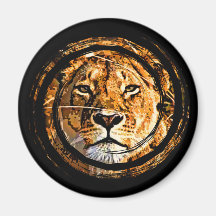 LIONESS FACE FRIDGE MAGNET