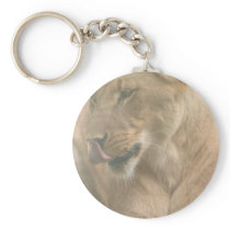 Lioness with Tongue Out Keychain
