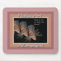 Lionfish Adornment Haiku Art Mousepad by Reflekshins Lionfish Adornment Haiku Art Mousepad