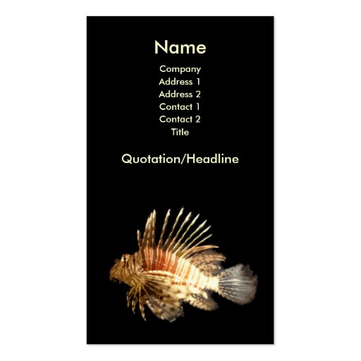 Lionfish Business Card (front side)