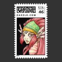 Lionfish mermaid stamp stamps