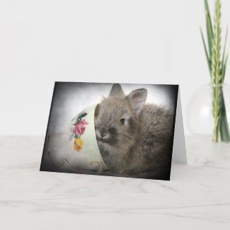 Lionhead Bunny and Teacup card