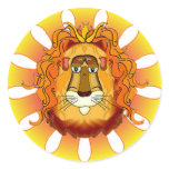 Lions Mane Gifts Round Sticker