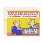 lip reading school personalized invitations