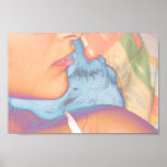 lip stick girl (blue hair) print