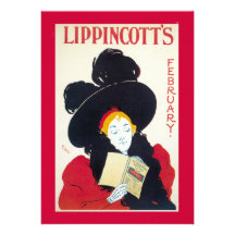 Lippincott's February Art Nouveau Advertisement Custom Invite