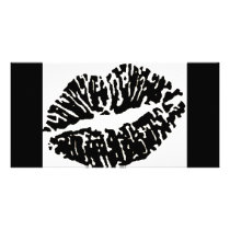 lips-7571-blackwhite photo greeting card