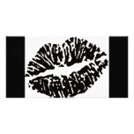 lips-7571-blackwhite photo greeting card