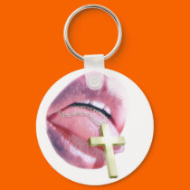 LIPS and CROSS on CHAIN keychains