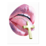 LIPS and CROSS on CHAIN Postcard