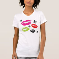 Lips and Fleur De Lis tee t-shirts