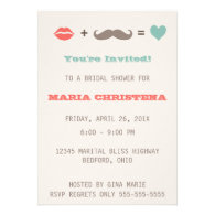 Lips and Mustache Bridal Shower Invitation
