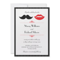 Lips and Mustache Wedding Invitation